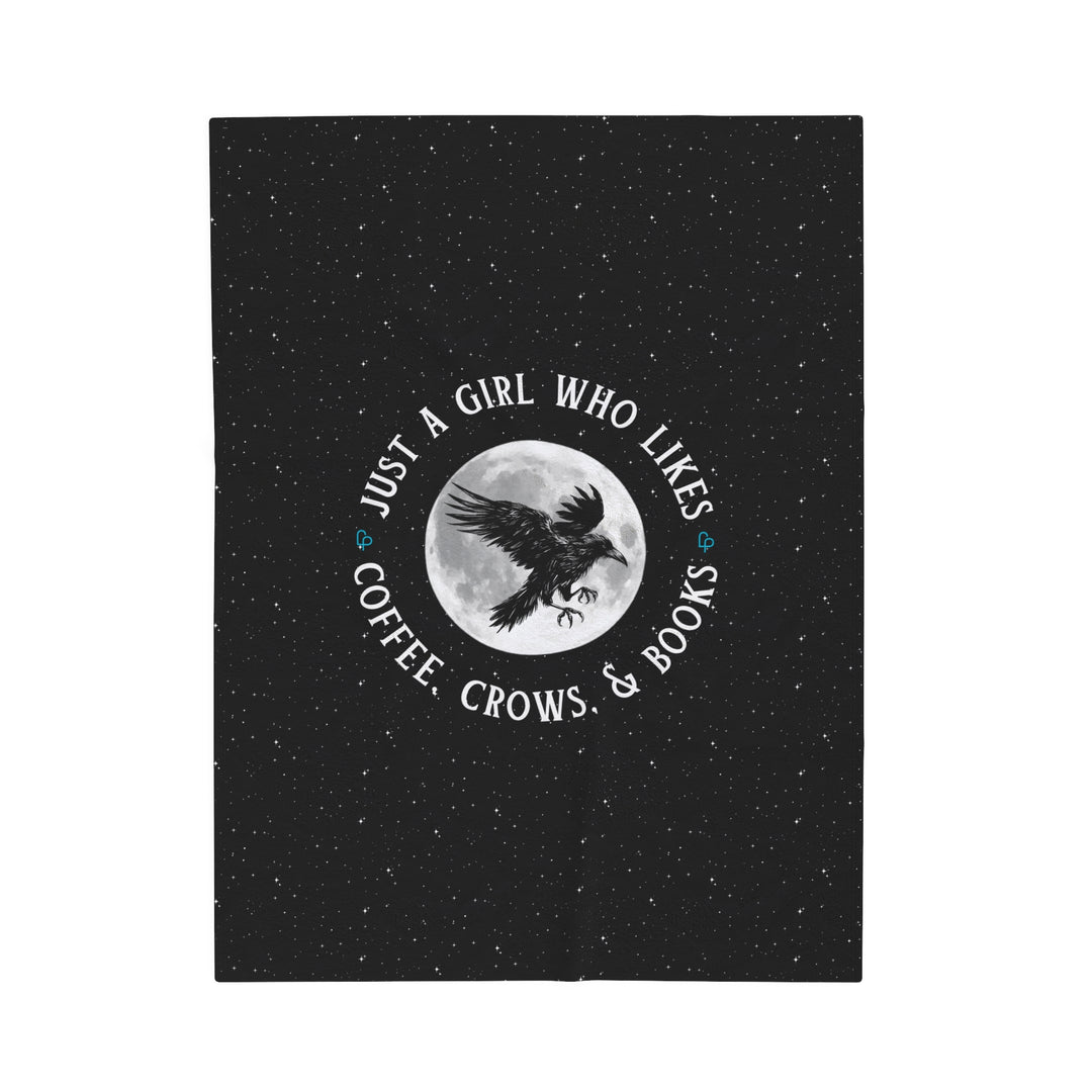 "Just a Girl Who Likes Coffee, Crows, and Books" Luxury Reading Blanket