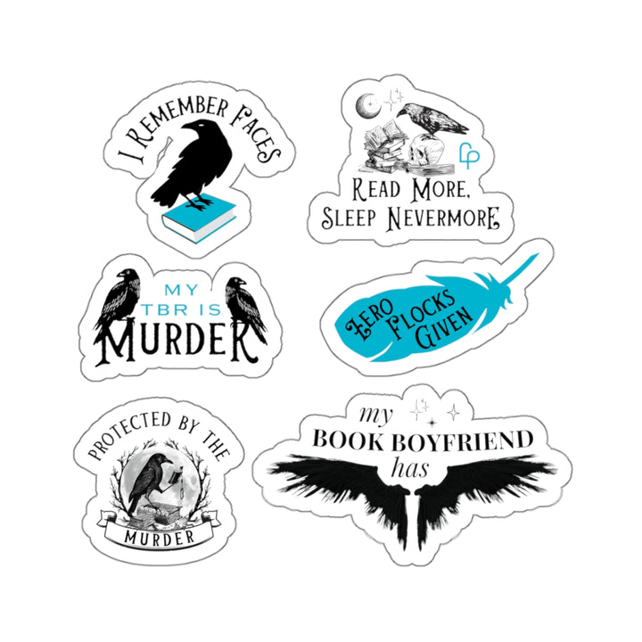 "Crows, Murder, and Books" Kiss-Cut Stickers