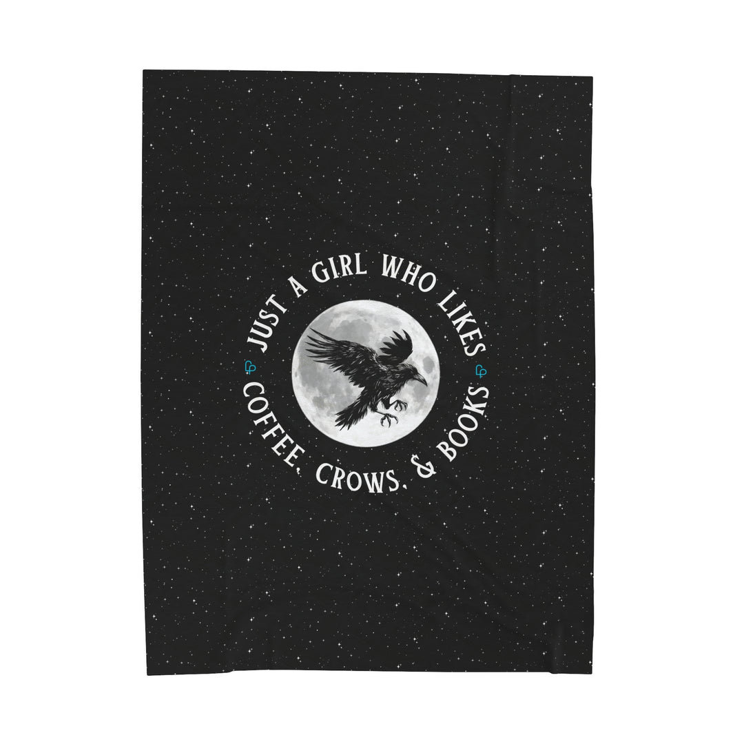 "Just a Girl Who Likes Coffee, Crows, and Books" Luxury Reading Blanket