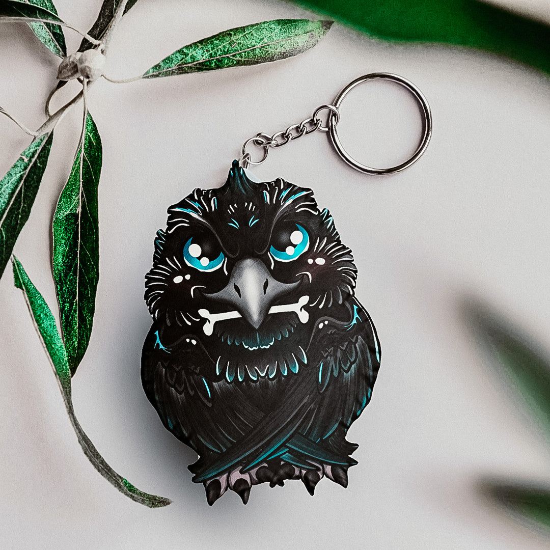 Team Crow Baby Plush Keychain – Pocket-Sized Mischief