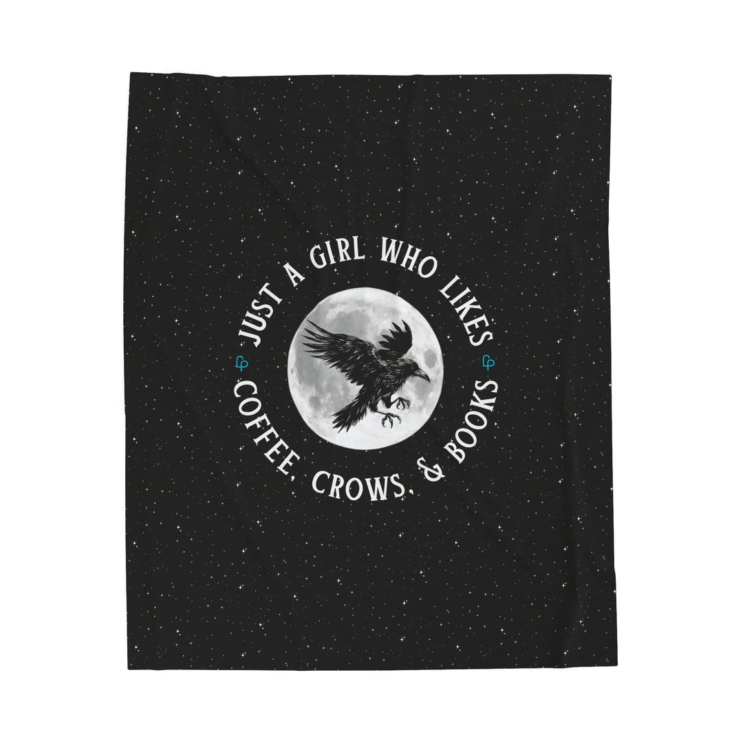 "Just a Girl Who Likes Coffee, Crows, and Books" Luxury Reading Blanket