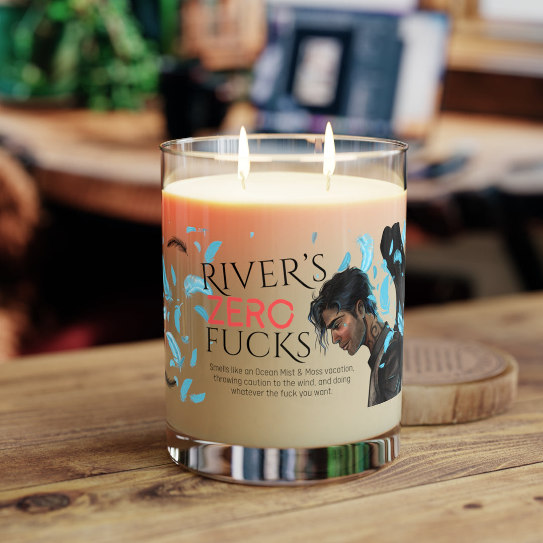 “River’s Zero Fucks” Scented Candle - Full Glass, 11oz