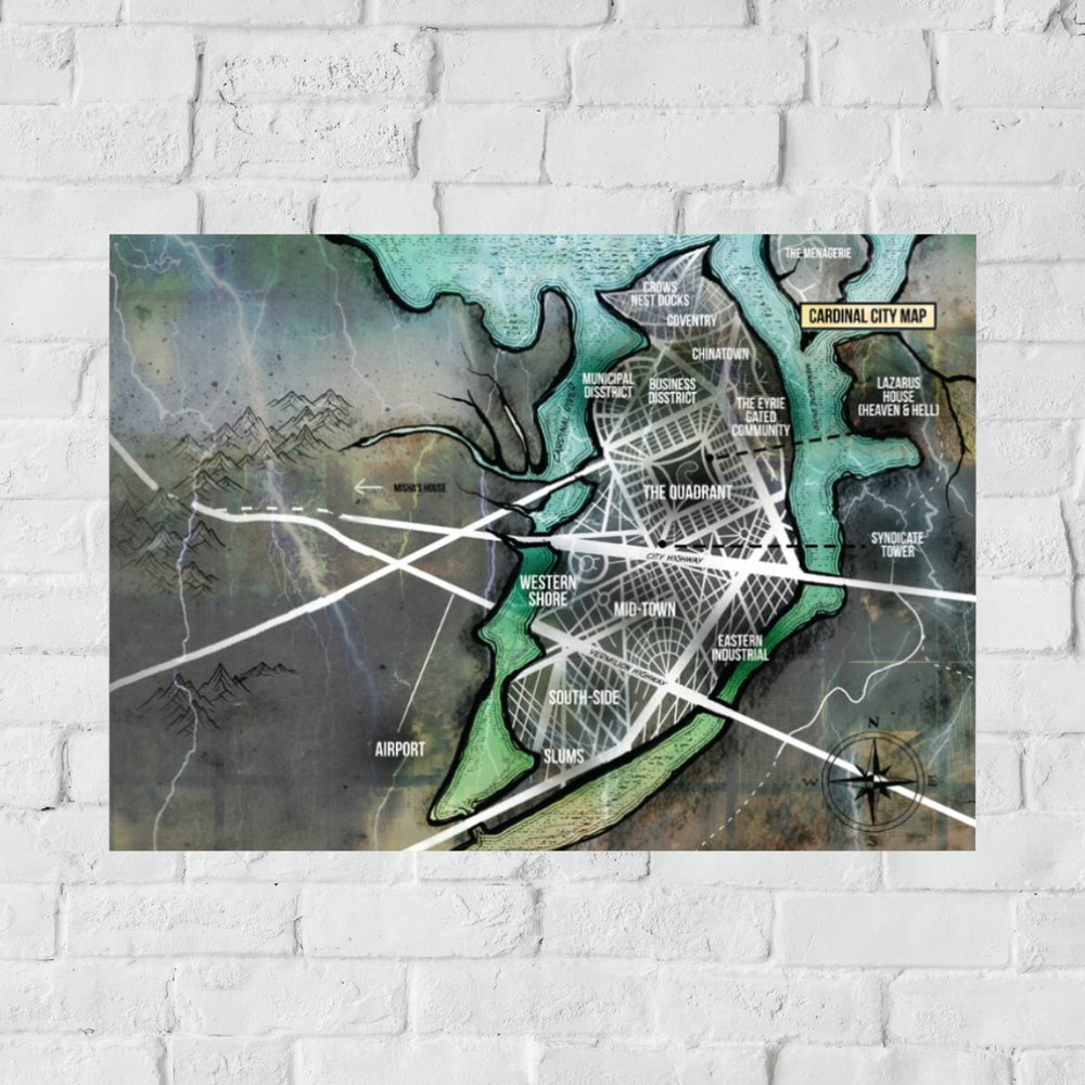 Lana Pecherczyk Romance Author D7 - Art Print - Map Cardinal City