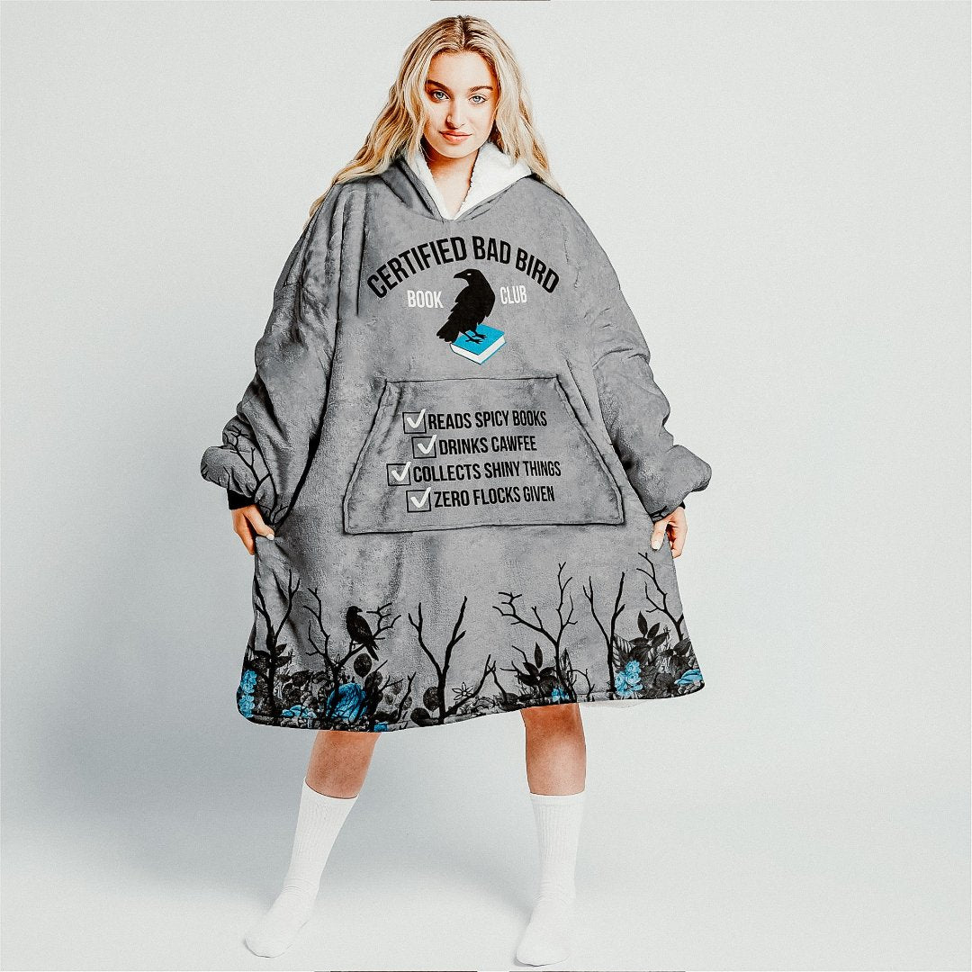 Print on Demand Blankets One size "Certified Bad Bird" Unisex Hooded Blanket