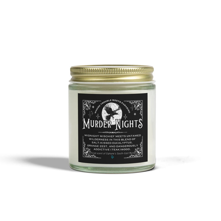 Print on Demand Candles 4oz / Clear "MURDER NIGHTS" Candle | Official scent of Elphyne’s South-East Murder