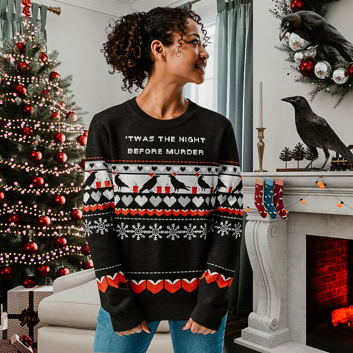 Print on Demand Festive "Twas The Night Before Murder" Fair Isle Sweater