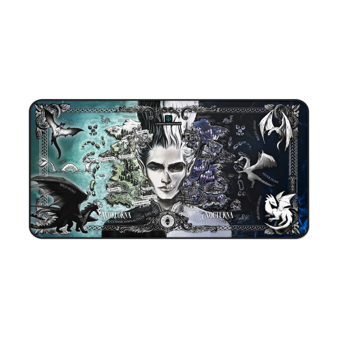 Print on Demand Home Decor 15.5" × 31" "Dreams and Nightmares" Fae Devils Map Desk Mat