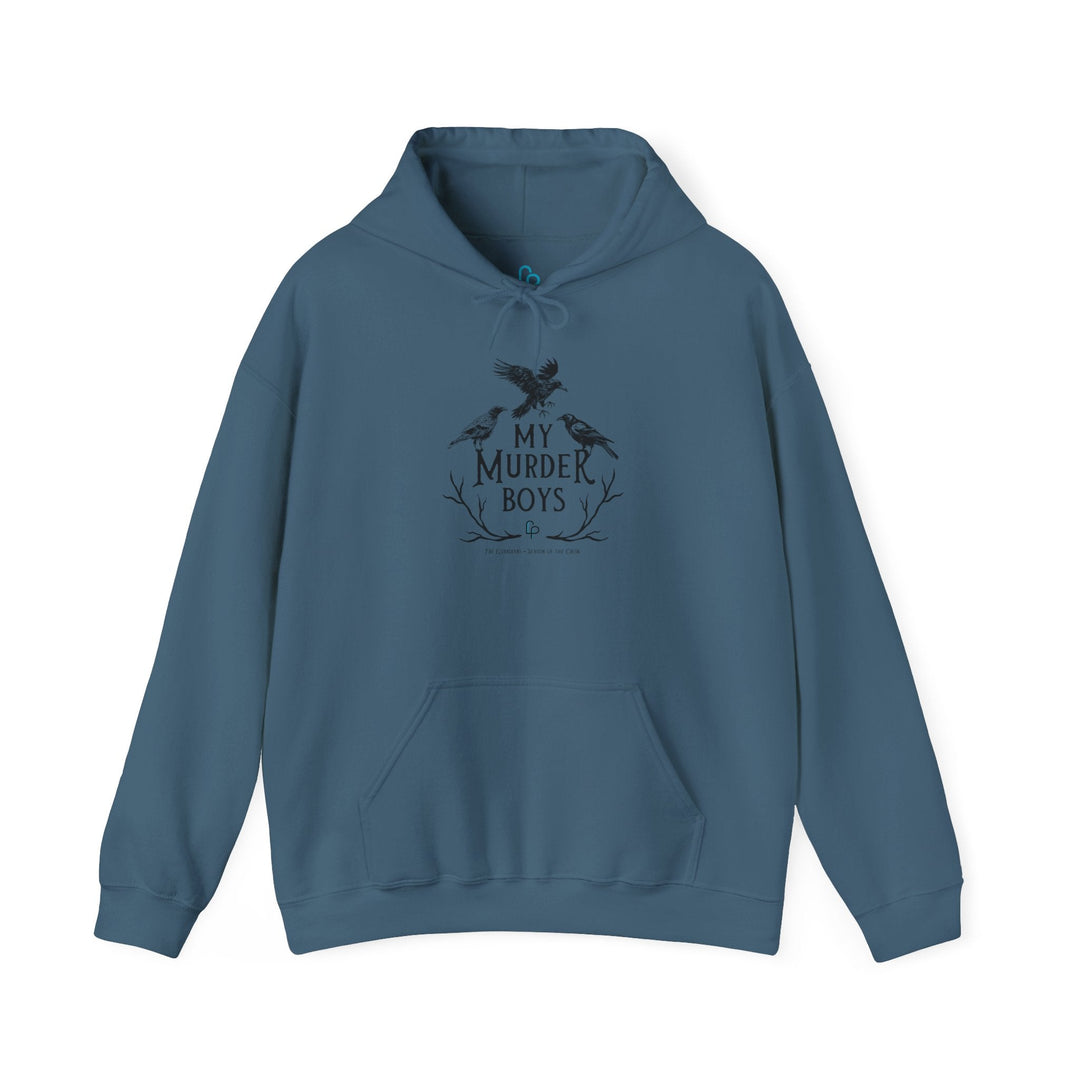 Print on Demand Hoodie S / Indigo Blue "My Murder Boys" Holy Crow Triad Unisex Hooded Sweatshirt