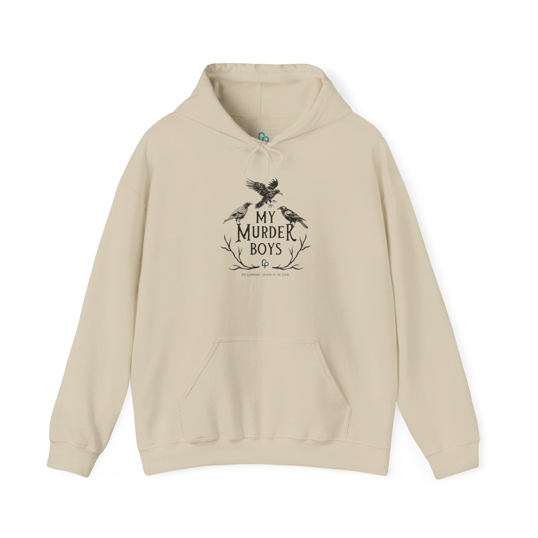 Print on Demand Hoodie S / Sand "My Murder Boys" Holy Crow Triad Unisex Hooded Sweatshirt