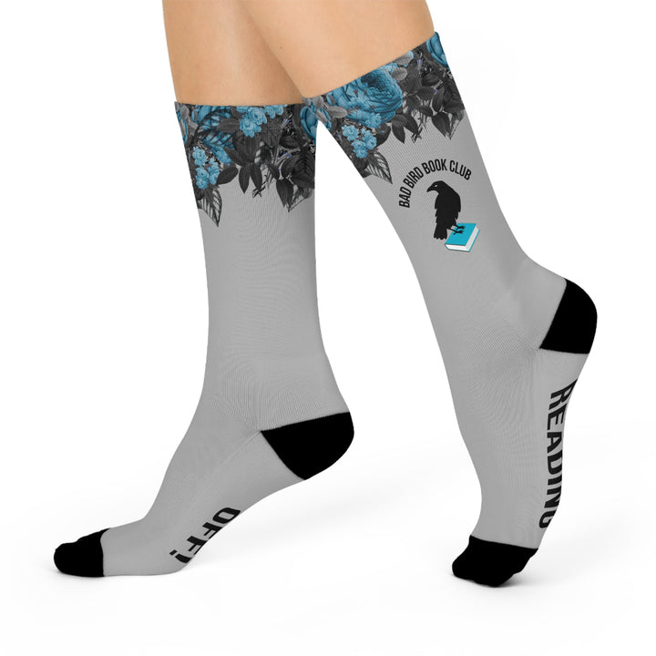 Print on Demand Socks One size "Flock Off! I'm Reading - Bad Bird Book Club" Cushioned Crew Socks