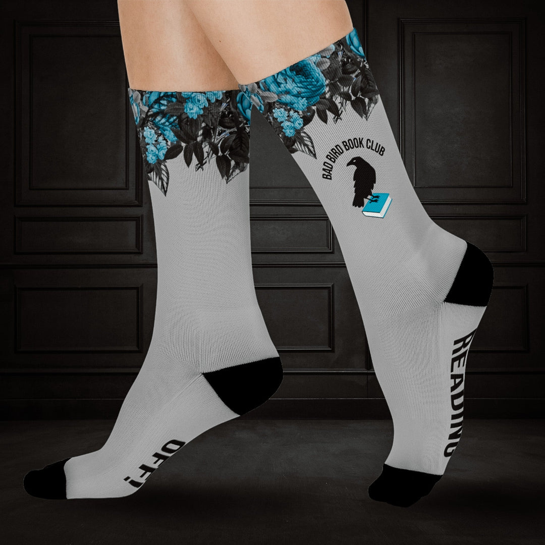 Print on Demand Socks One size "Flock Off! I'm Reading - Bad Bird Book Club" Cushioned Crew Socks