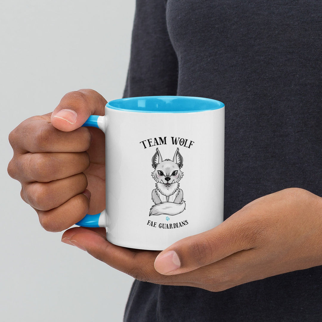 Print on Demand Swag Blue- WOLF Cute Team Logo Fae Guardians Mug with Color Inside