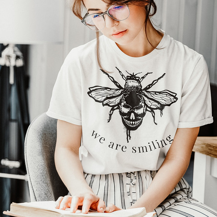 Print on Demand T-Shirt "We Are Smiling" Fae Devils Unisex Heavy Cotton Tee