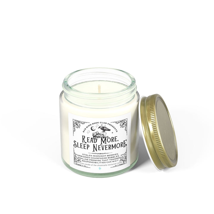 Printify Home Decor "READ MORE, SLEEP NEVERMORE" Candle | Official scent of the chronically nocturnal reader