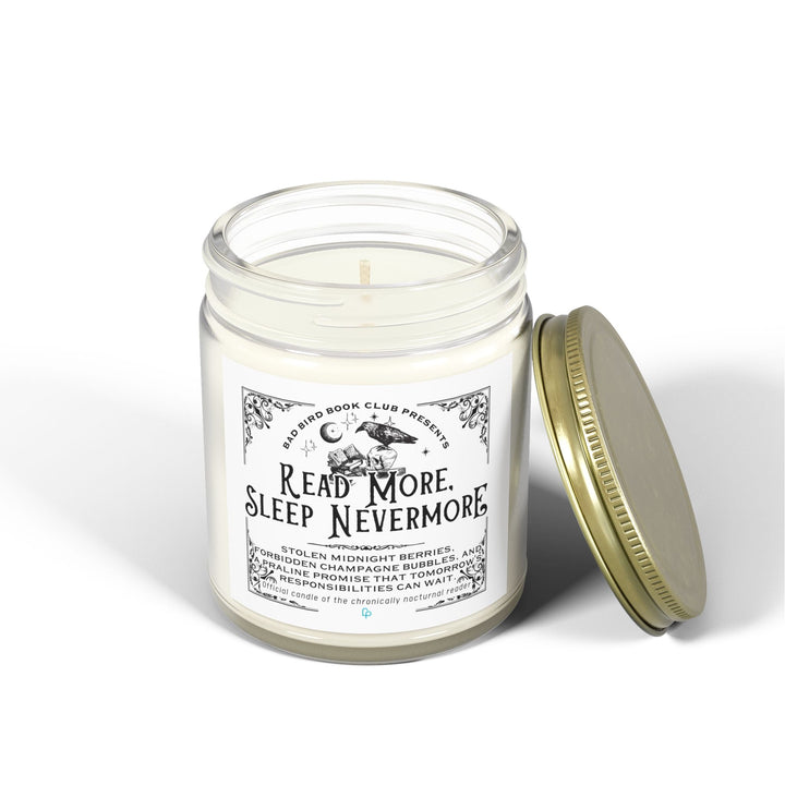Printify Home Decor "READ MORE, SLEEP NEVERMORE" Candle | Official scent of the chronically nocturnal reader