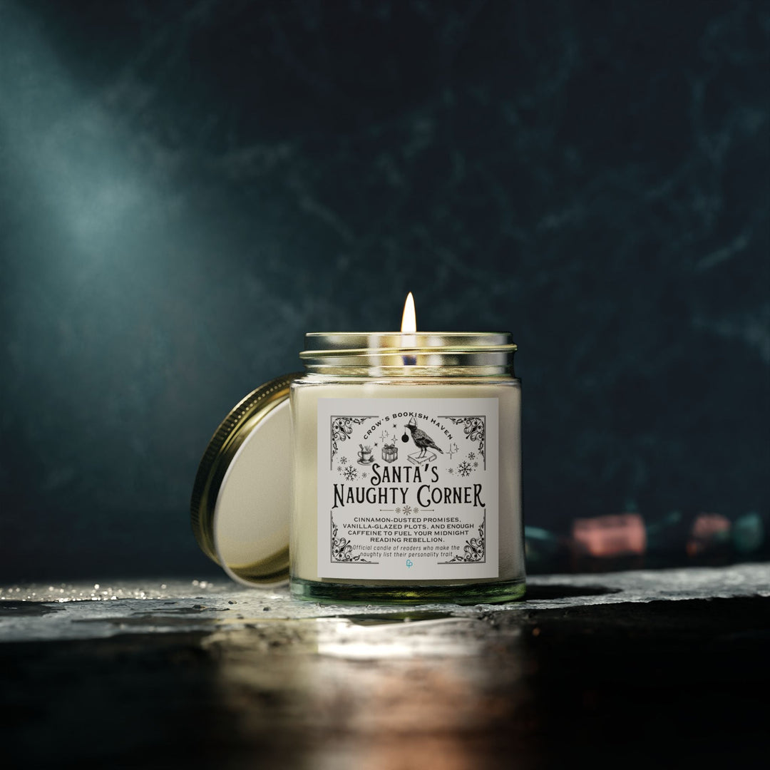 Printify Home Decor "SANTA'S NAUGHTY CORNER" Candle | A Crow's Christmas Haven