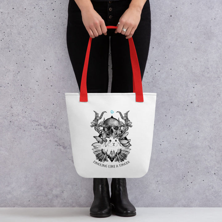 Print on Demand Handbags Red Tingling like a Tinger Fae Guardians Tote bag