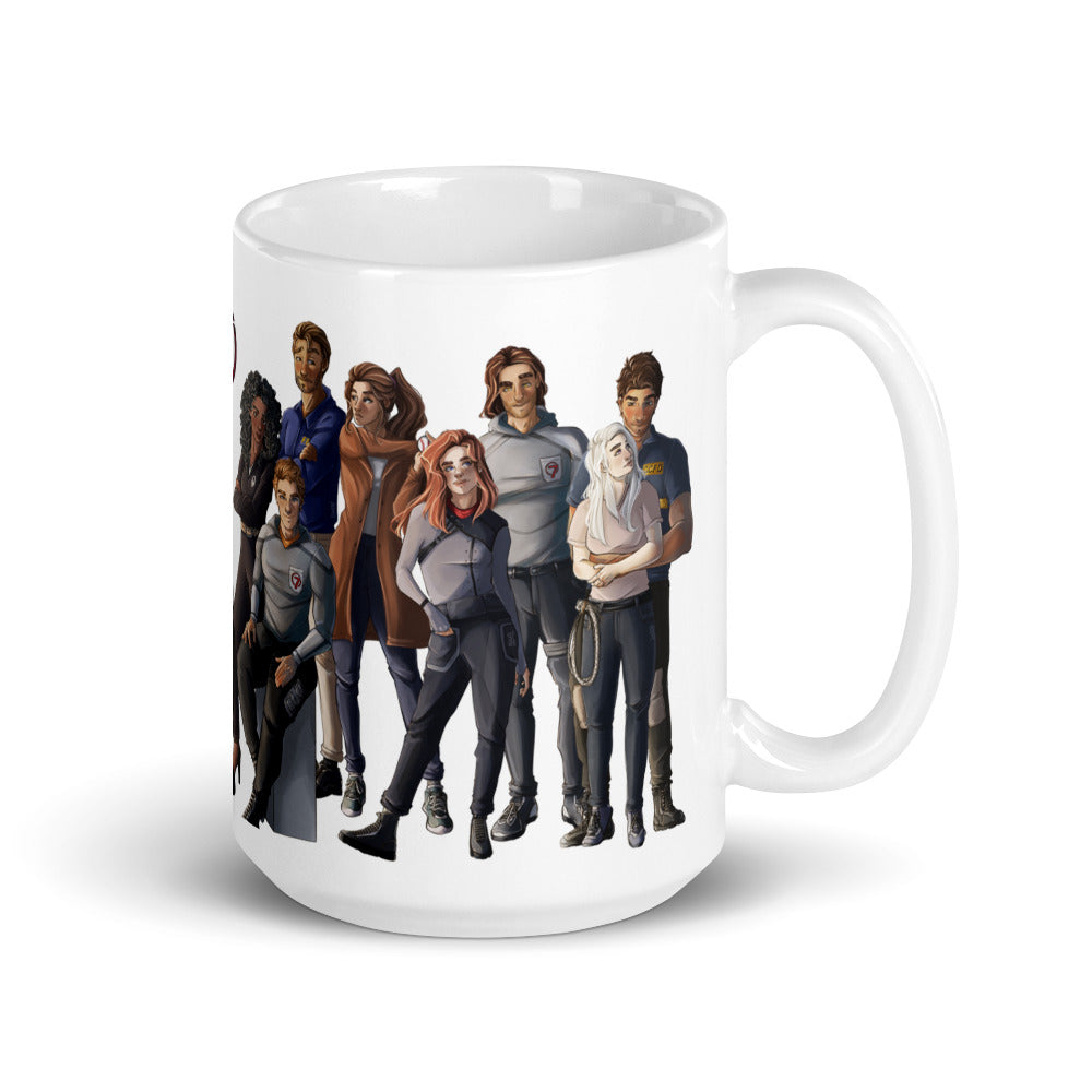 Print on Demand Mugs 15oz Deadly Seven Full Cast White glossy mug