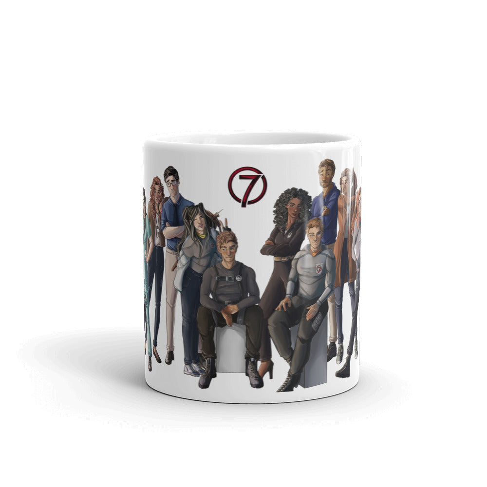 Print on Demand Mugs Deadly Seven Full Cast White glossy mug