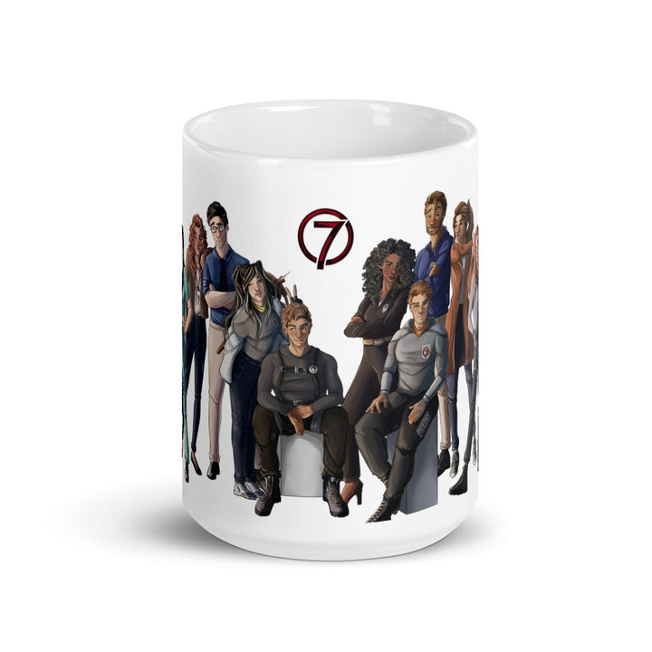 Print on Demand Mugs Deadly Seven Full Cast White glossy mug