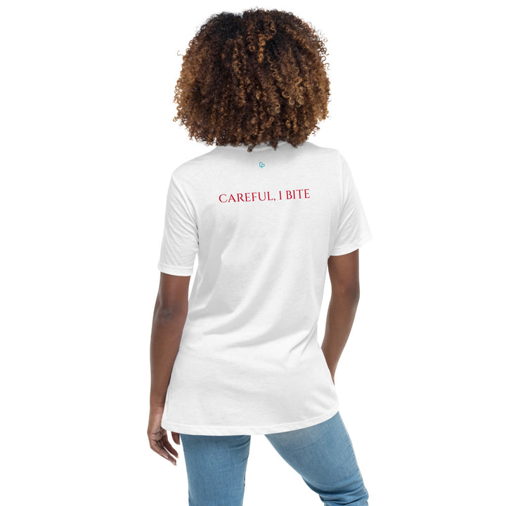 Print on Demand Shirts & Tops Careful, I Bite Season of the Vampire Women's Relaxed T-Shirt