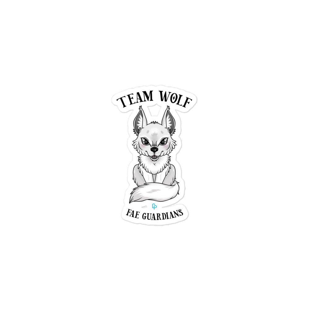 Print on Demand Sticker 3″×3″ Team Wolf Fae Guardians Bubble-free stickers